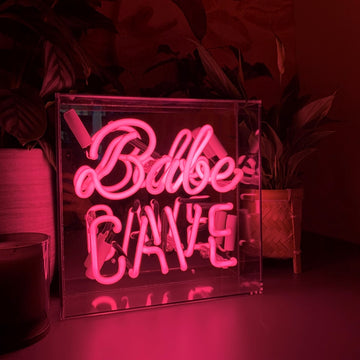 'Babe Cave' Glass Neon Sign - Locomocean Ltd