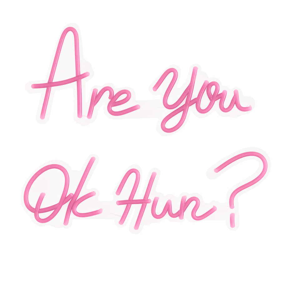 'Are you OK Hun?' Pink Neon LED Wall Mountable Sign - Locomocean Ltd