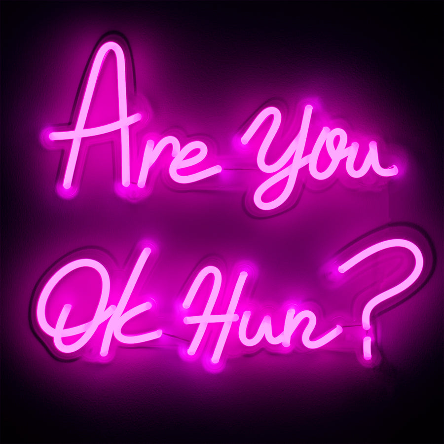 'Are you OK Hun?' Pink Neon LED Wall Mountable Sign - Locomocean Ltd