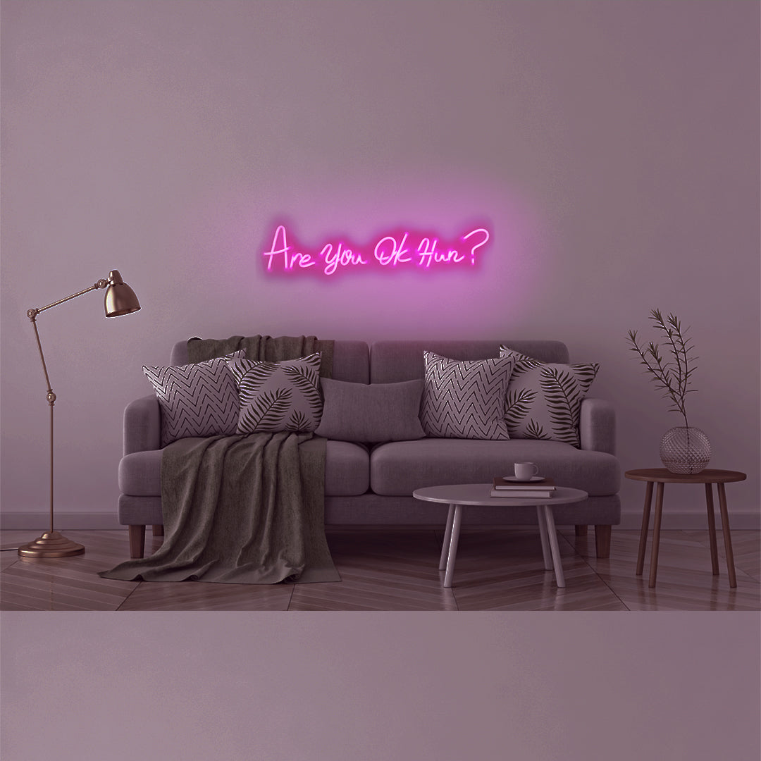 'Are you OK Hun?' Pink Neon LED Wall Mountable Sign - Locomocean Ltd