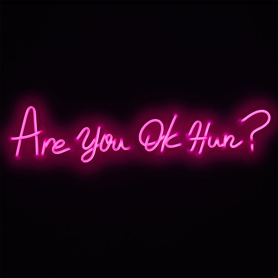 'Are you OK Hun?' Pink Neon LED Wall Mountable Sign - Locomocean Ltd