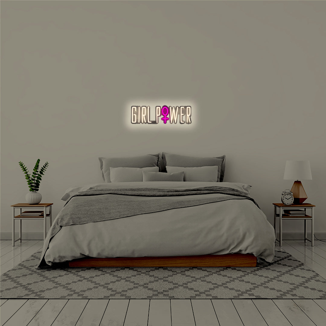 'Girl Power' Warm White Neon LED Wall Mountable Sign - Locomocean Ltd