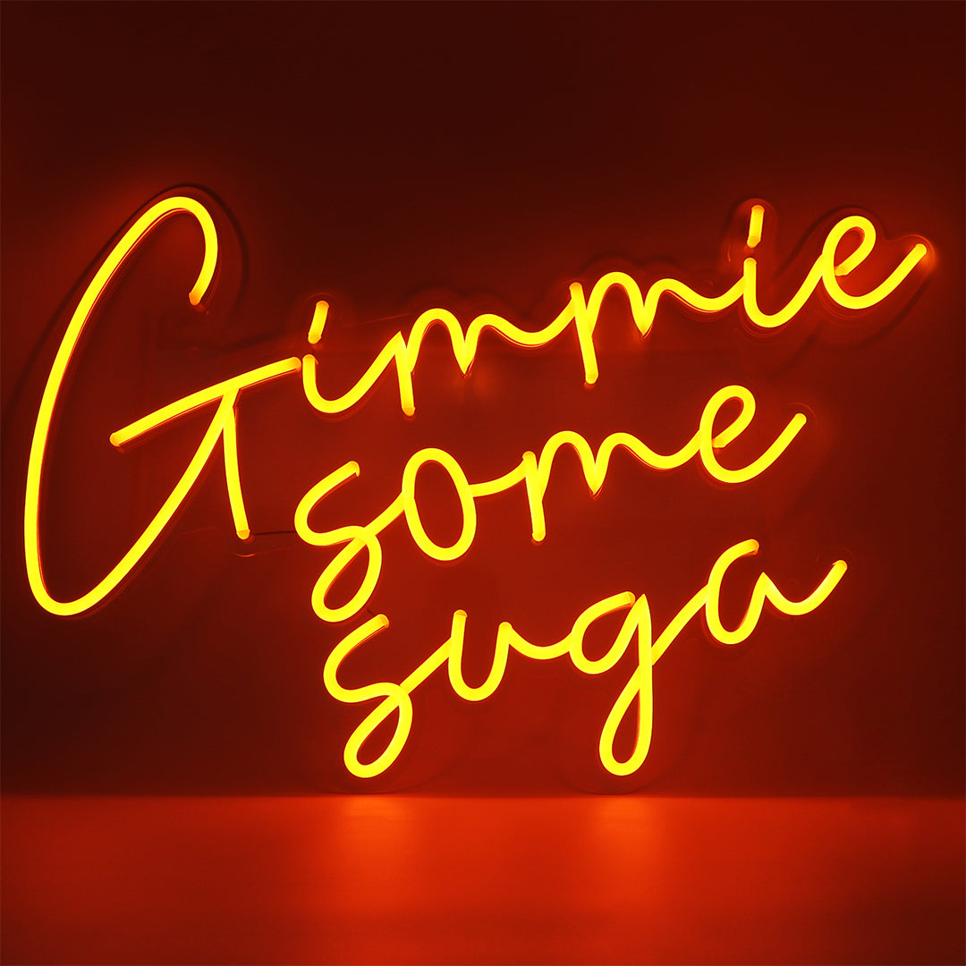 'Gimme Some Suga' Orange Neon LED Wall Mountable Sign - Locomocean Ltd