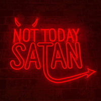 'Not Today Satan' Red Neon LED Wall Mountable Sign - Locomocean Ltd