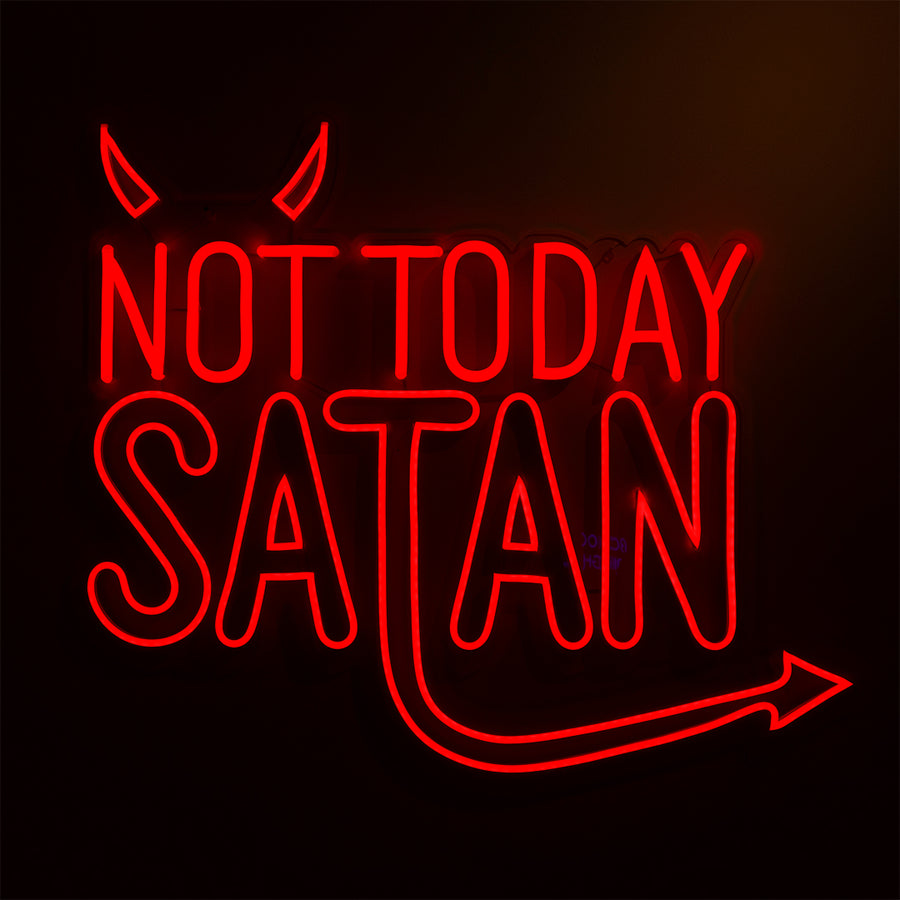 'Not Today Satan' Red Neon LED Wall Mountable Sign - Locomocean Ltd