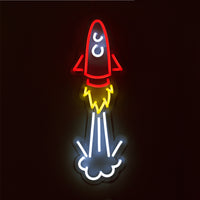 'Space Rocket' Neon LED Wall Mountable Sign - Locomocean Ltd