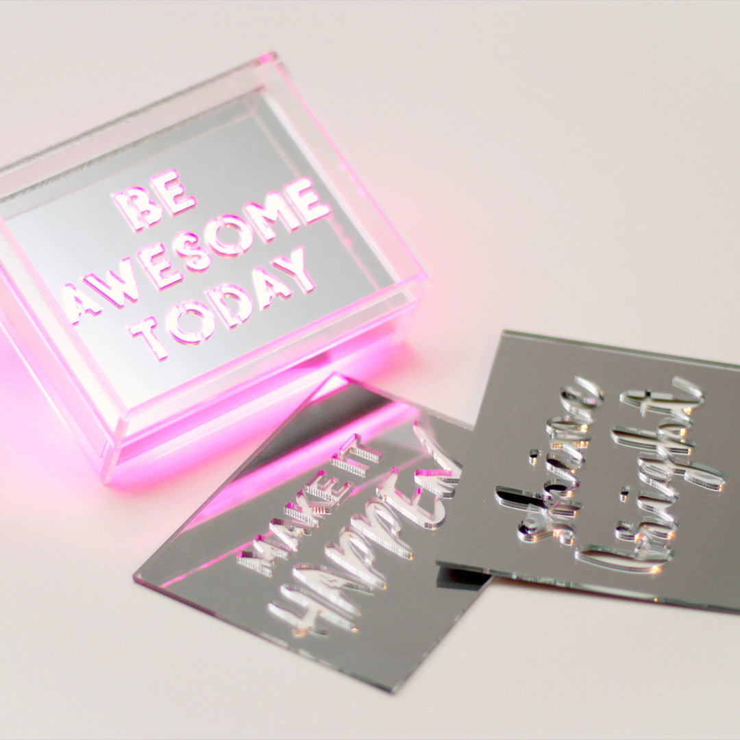 Pink - Mini Acrylic Box LED - Locomocean Ltd