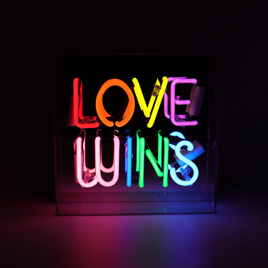 'Love Wins' Acrylic Box Neon Light - Locomocean Ltd