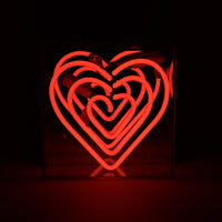 'Heart' Mini Acrylic Box Neon Light - Locomocean Ltd