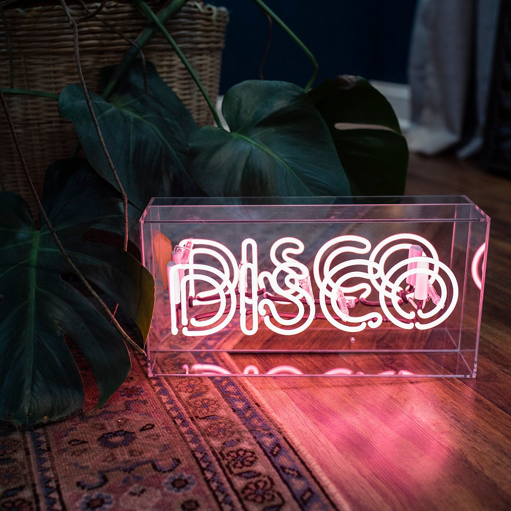 Disco' Glass Neon Sign - Pink - Locomocean Ltd