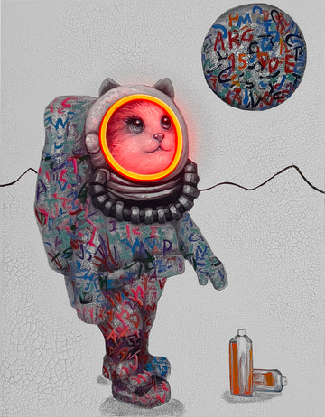 'Space Cat' Wall Artwork - LED Neon - Locomocean Ltd
